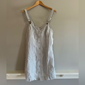 NWOT Free People | Living Color Grey Striped Pinafore